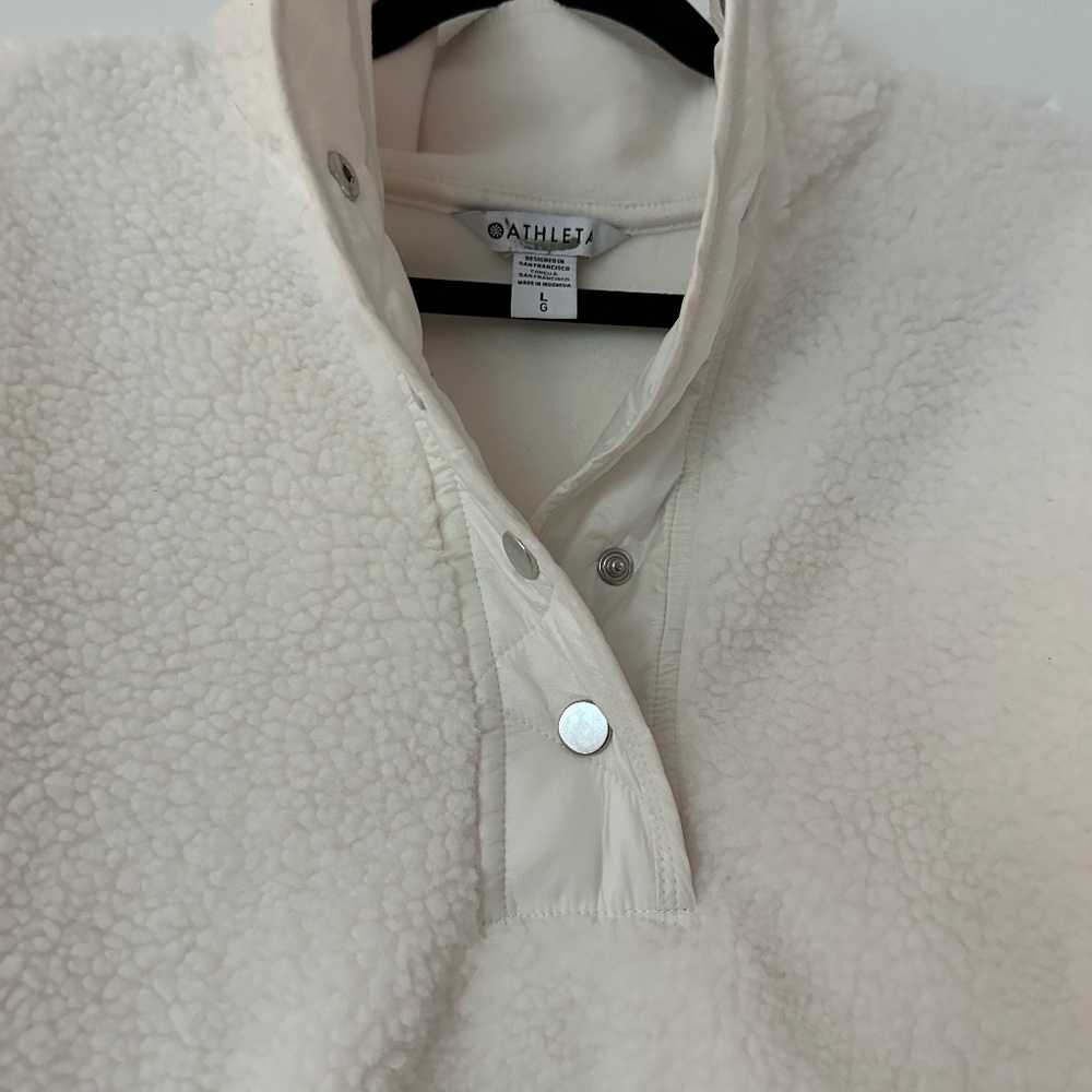 Athleta Cozy Sherpa Snap Sweatshirt - Picture 3 of 4